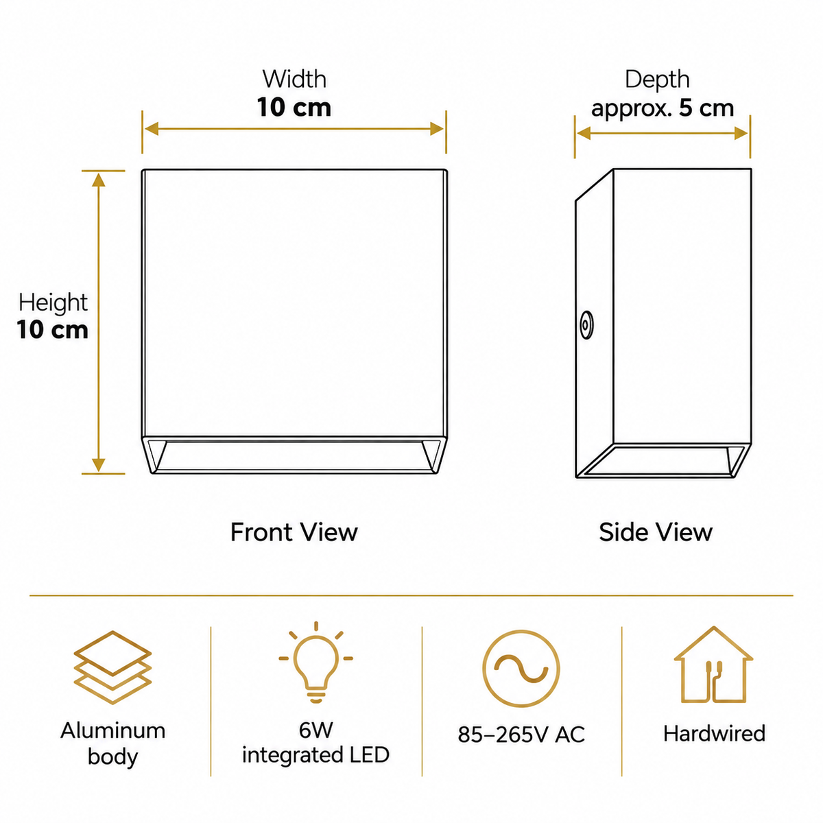 Product dimensions and specifications diagram