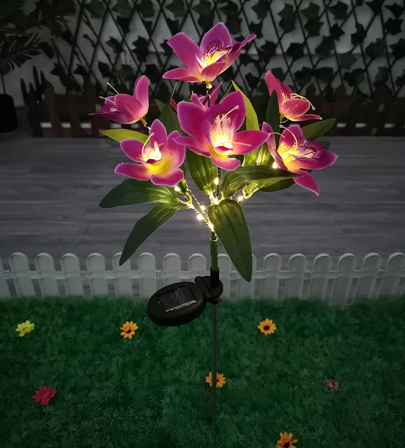 7-Head Solar Orchid Flower Garden Light
