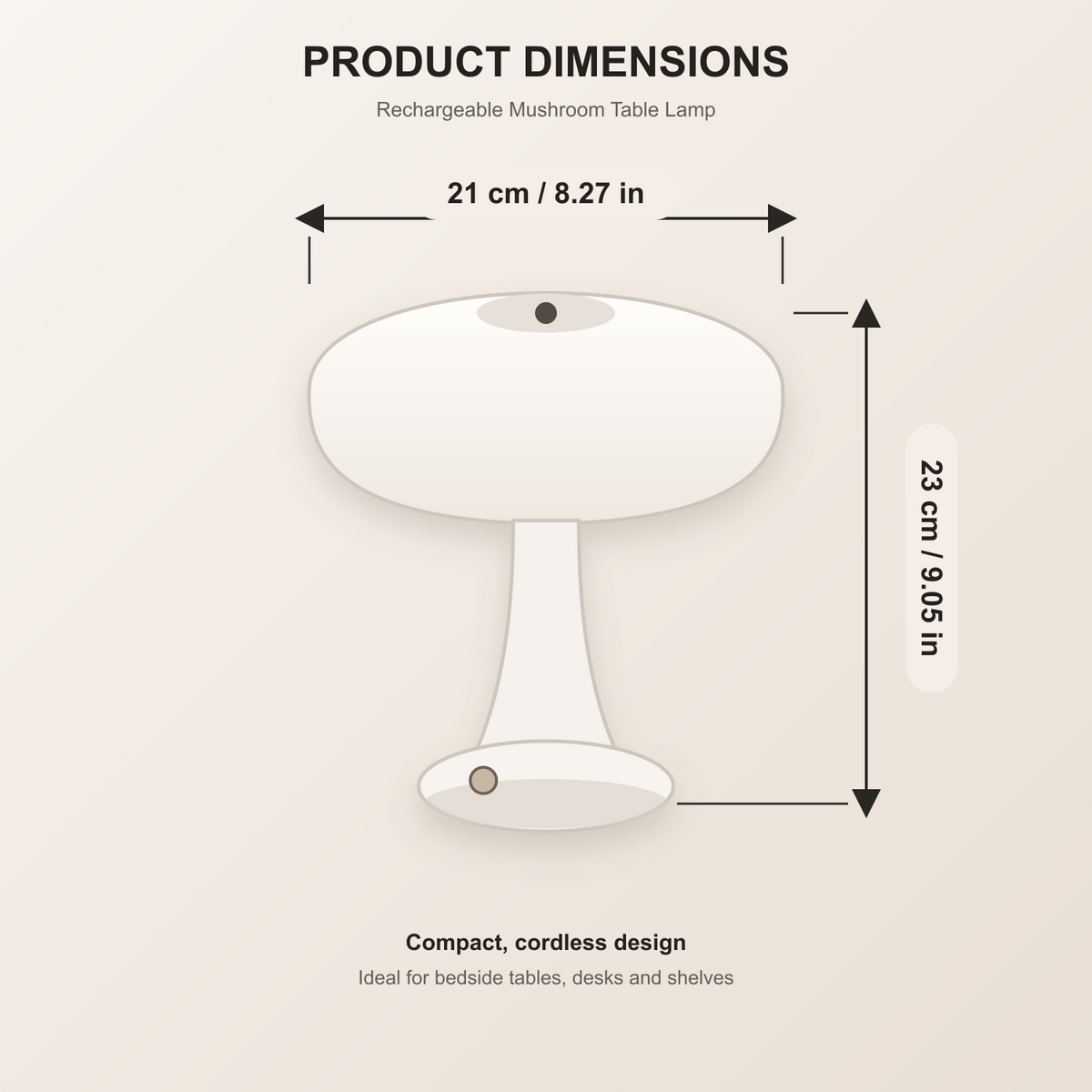 Rechargeable Mushroom Table Lamp with Touch Control