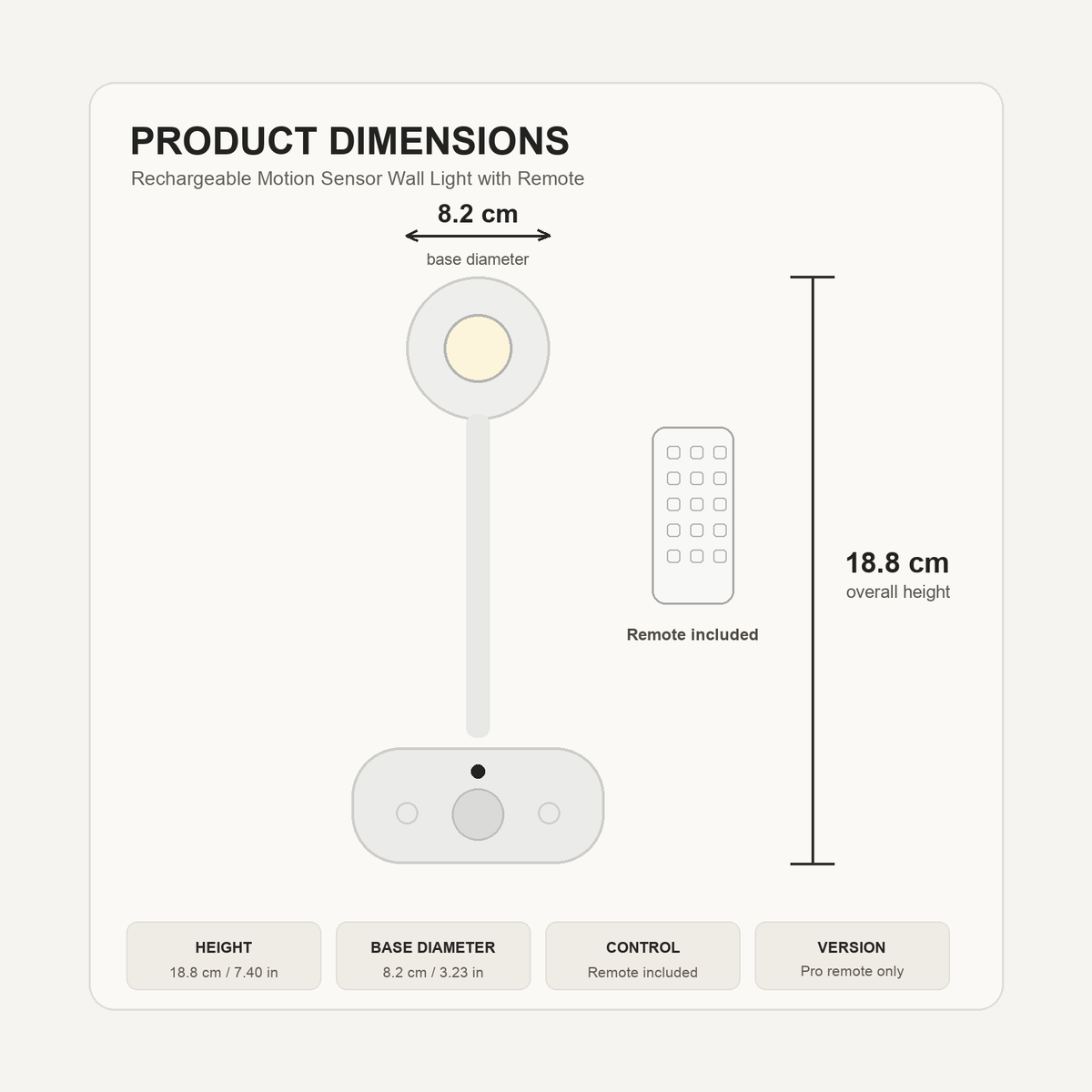 Rechargeable Motion Sensor Wall Light