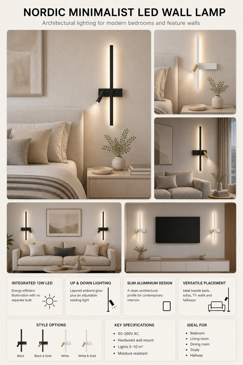 Nordic Minimalist LED Wall Lamp