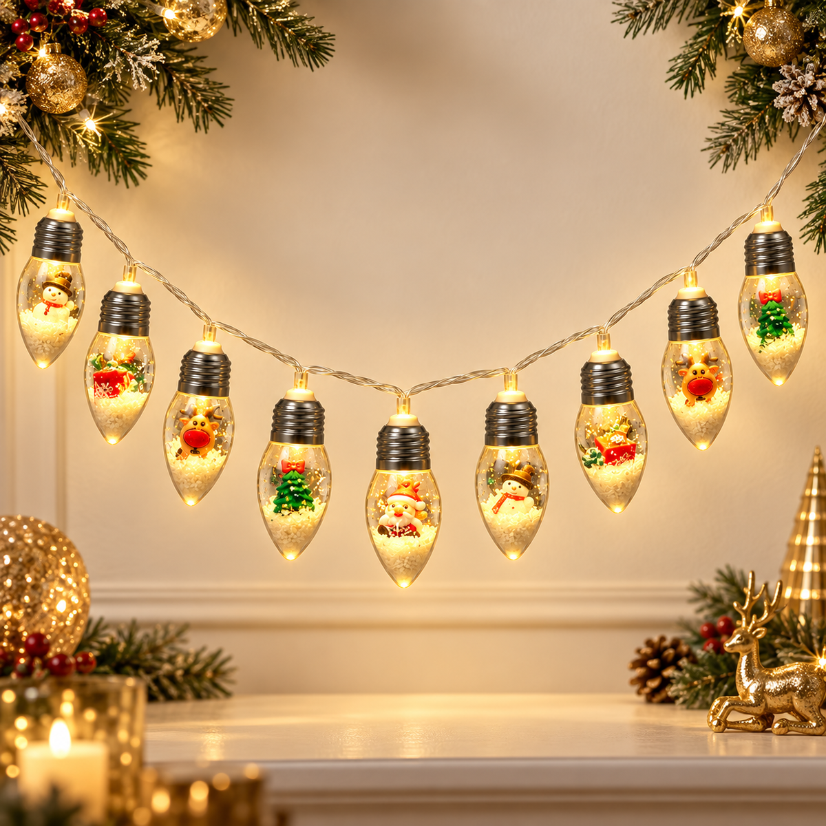 Christmas ornament globe string lights — 1.5 m with 10 LEDs