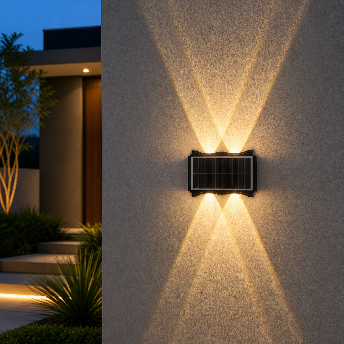 Solar Up-and-Down Wall Light — Warm White or RGB