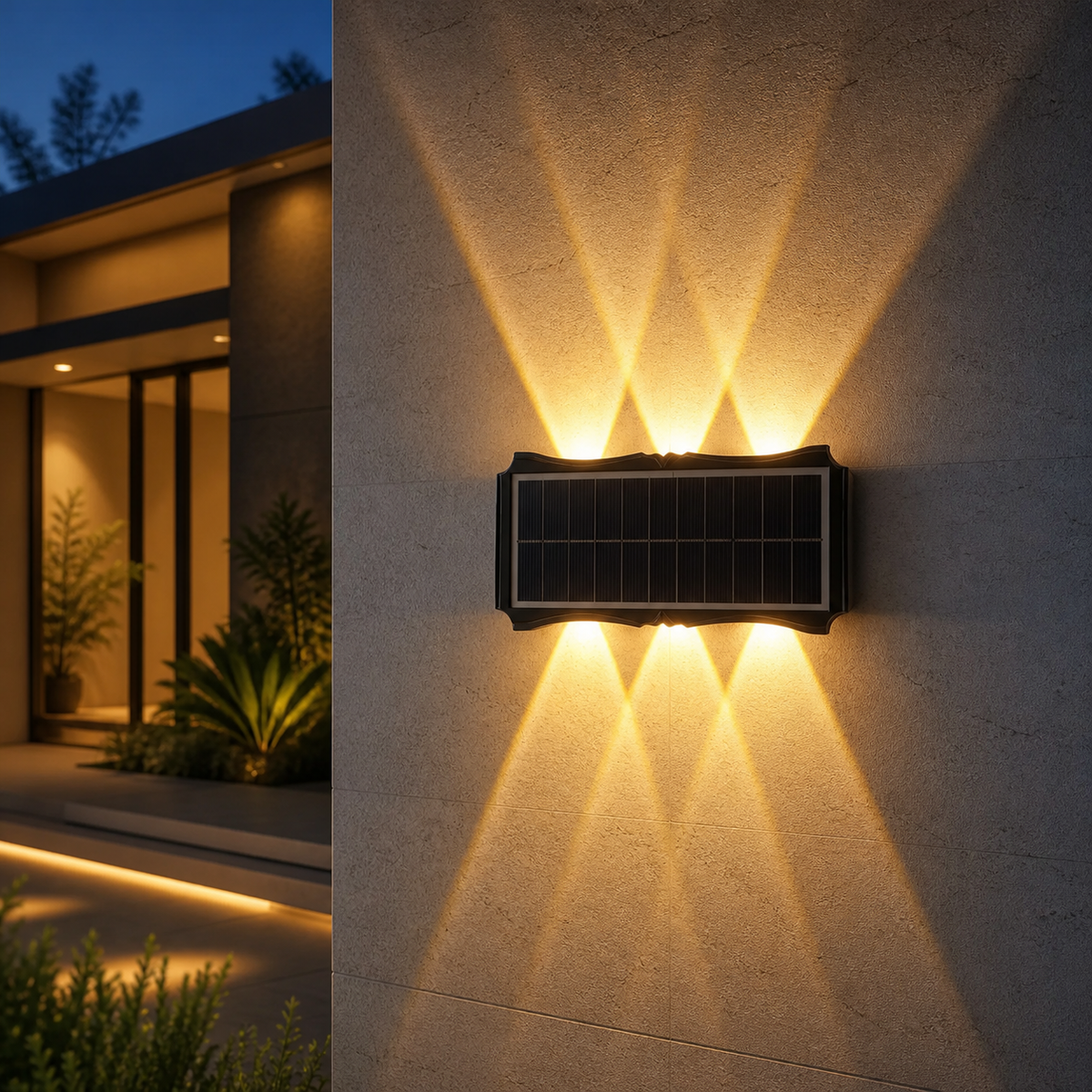 Solar Up-and-Down Wall Light — Warm White or RGB