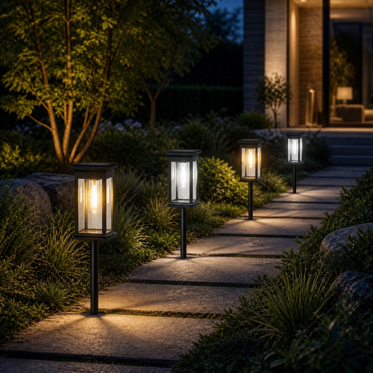 Solar Lantern Pathway Lights – Warm, Cool or Dual White