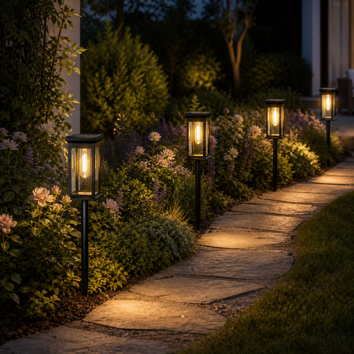 Solar Lantern Pathway Lights – Warm, Cool or Dual White