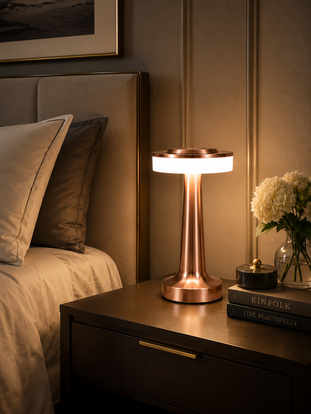 Retro Touch Table Lamp — USB-Rechargeable LED