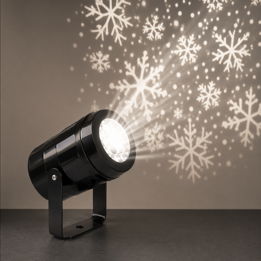 Rotating White Snowflake Projection Light | USB Holiday Projector