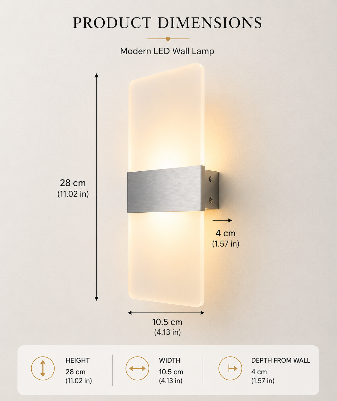 Modern 12W LED Indoor Wall Light — Aluminum & Acrylic