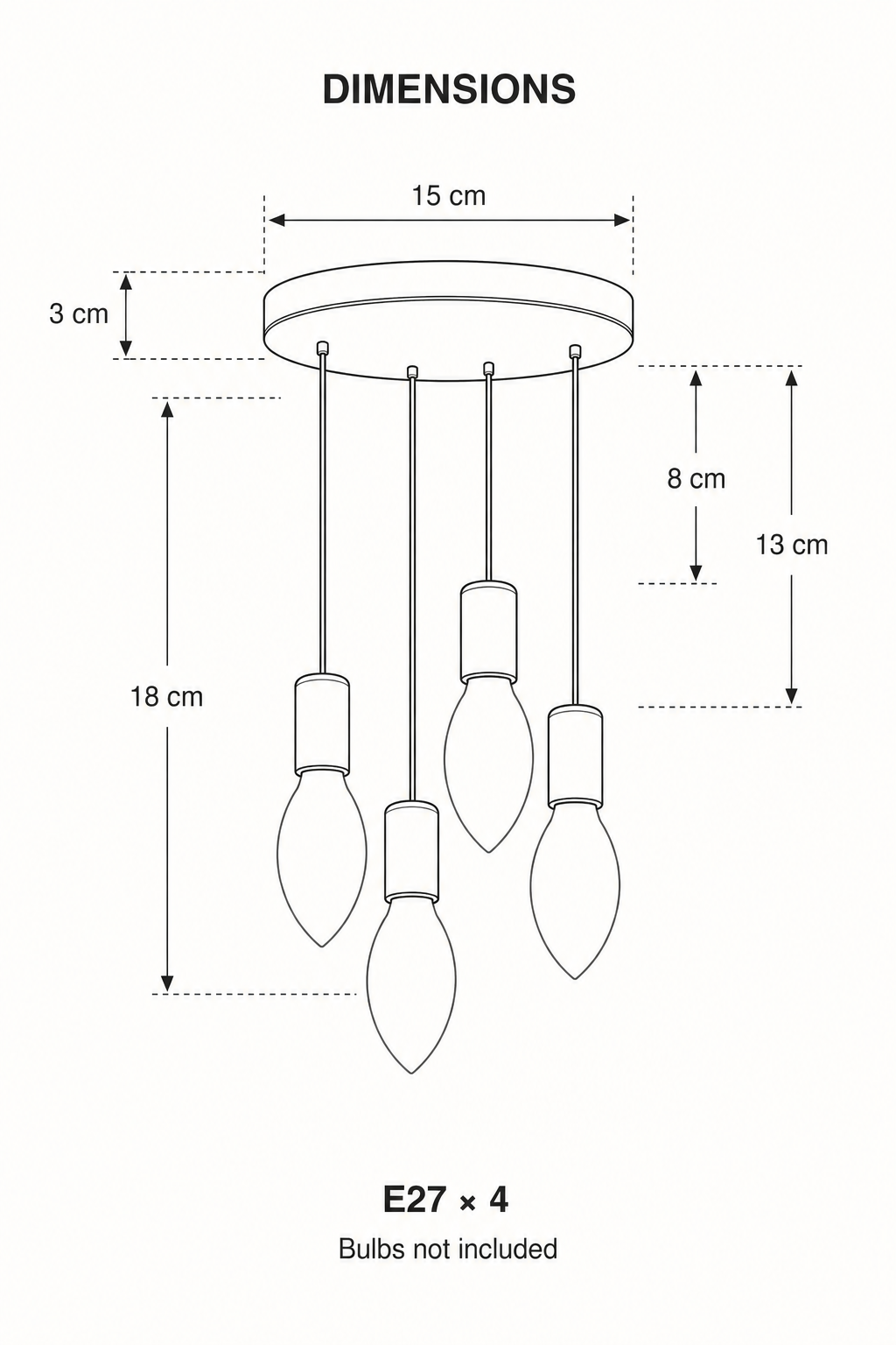 Modern 4-Light E27 Ceiling Chandelier
