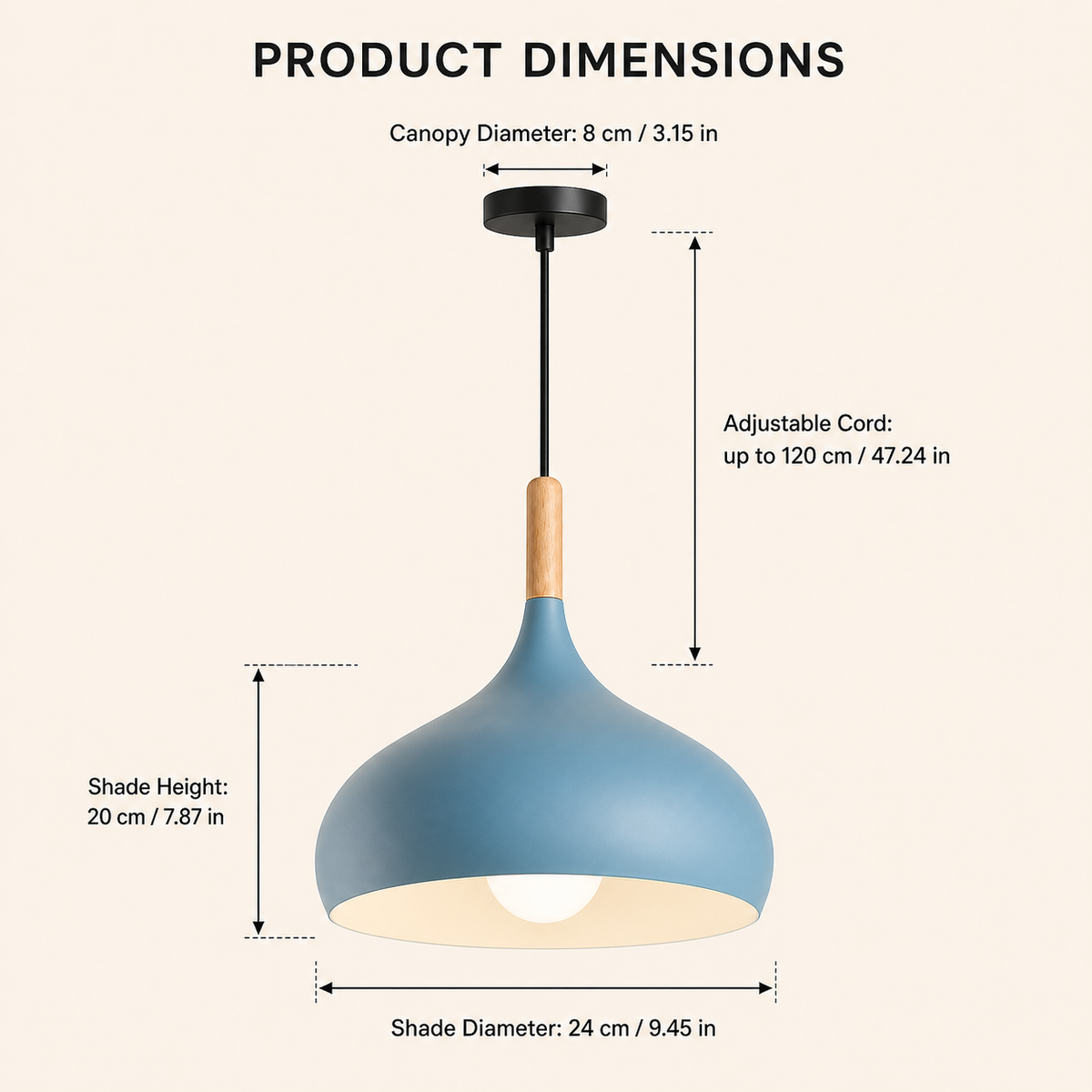 Macaron Dome Pendant Light | 24 cm E27