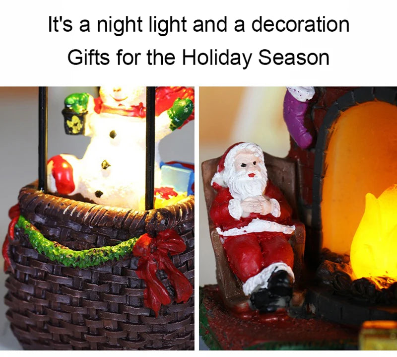 Christmas LED Decorative Night Light — Fireplace, Santa Claus or Snowman