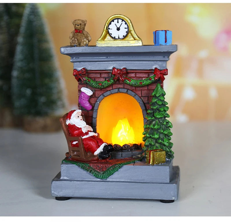 Christmas LED Decorative Night Light — Fireplace, Santa Claus or Snowman