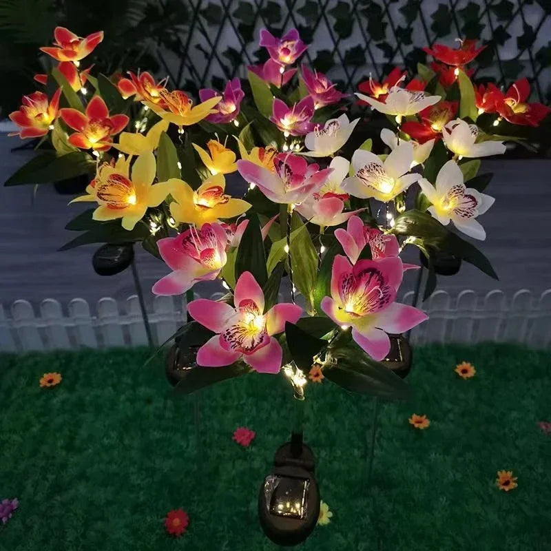 7-Head Solar Orchid Flower Garden Light