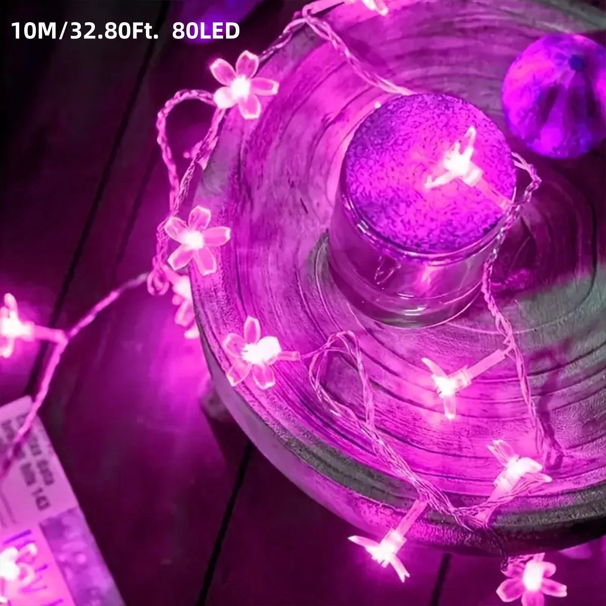 10 m 80 LED Cherry Blossom Flower String Lights