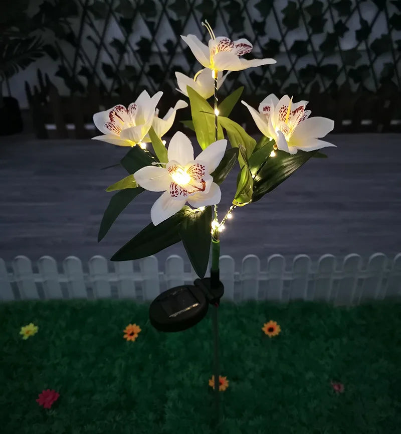 7-Head Solar Orchid Flower Garden Light