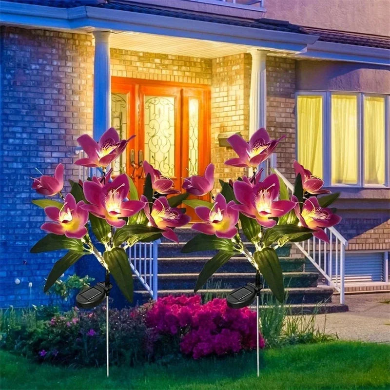 7-Head Solar Orchid Flower Garden Light