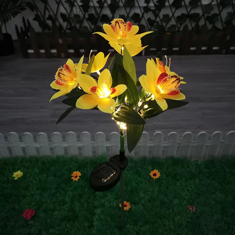 7-Head Solar Orchid Flower Garden Light