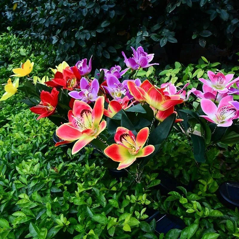 7-Head Solar Orchid Flower Garden Light