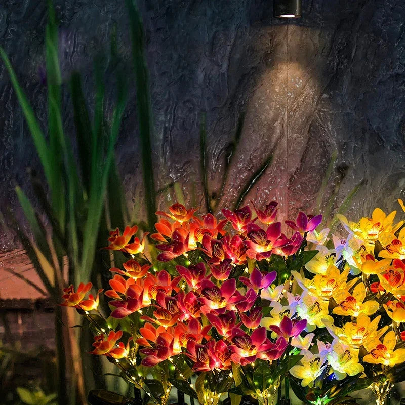 7-Head Solar Orchid Flower Garden Light