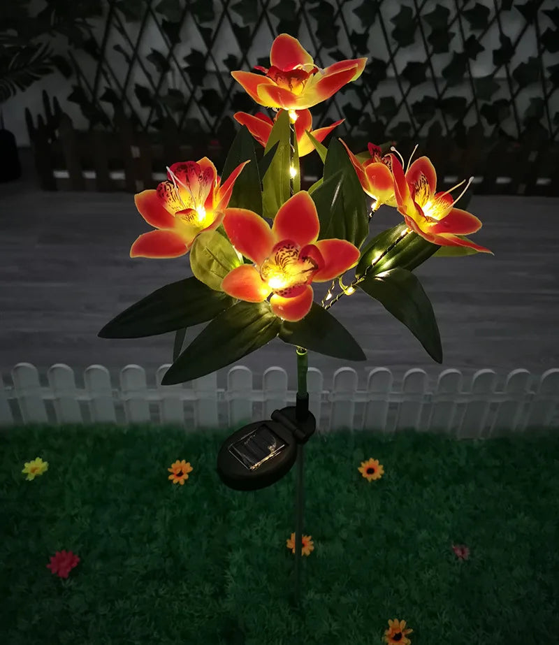 7-Head Solar Orchid Flower Garden Light