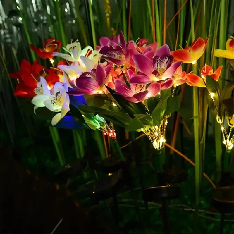 7-Head Solar Orchid Flower Garden Light