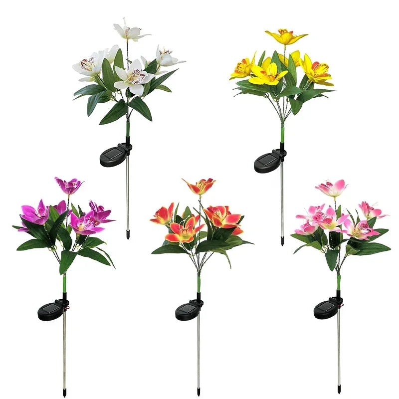 7-Head Solar Orchid Flower Garden Light
