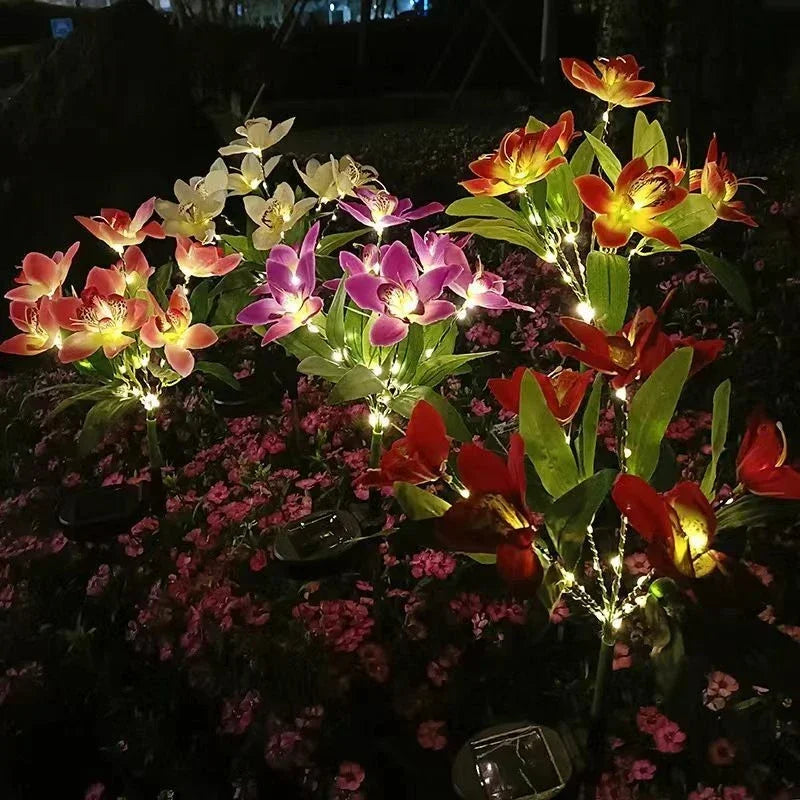 7-Head Solar Orchid Flower Garden Light