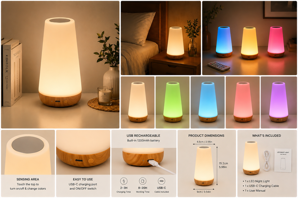 13-Colour RGB Rechargeable Touch Table Lamp