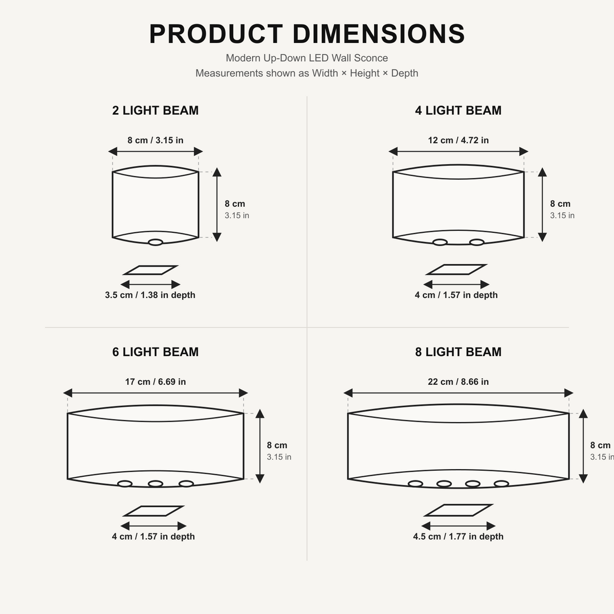 Modern Up-and-Down LED Wall Sconce