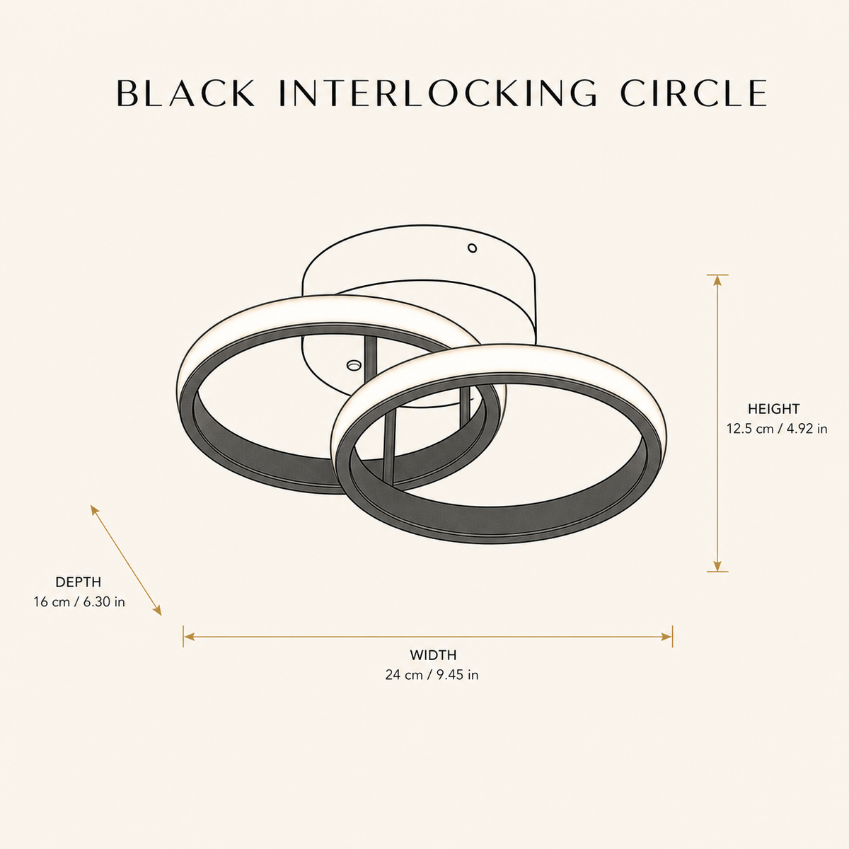 Modern Geometric LED Ceiling Light — 3-Colour Flush Mount
