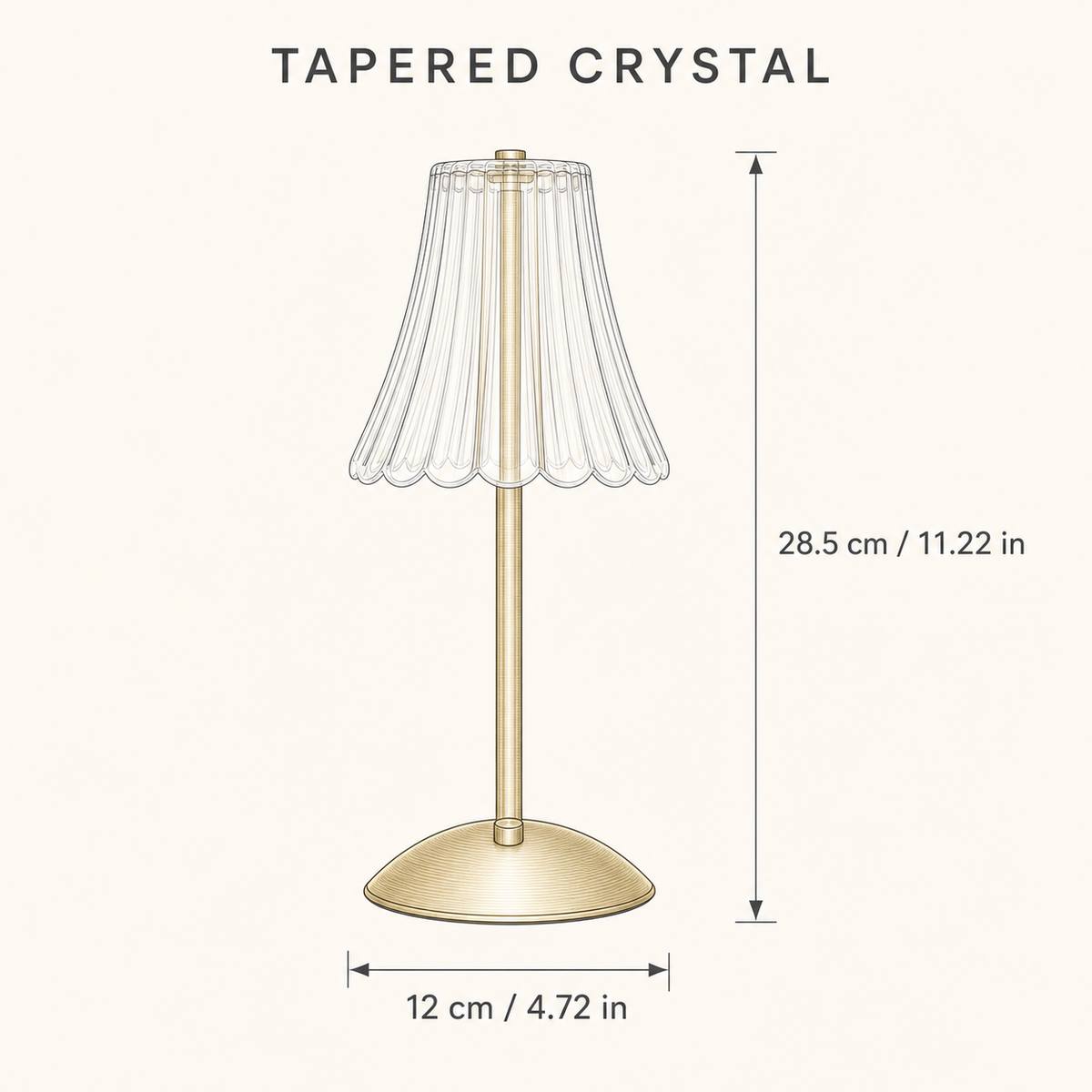 Crystal-Style Dimmable LED Table Lamp | 3-Color Ambient Light