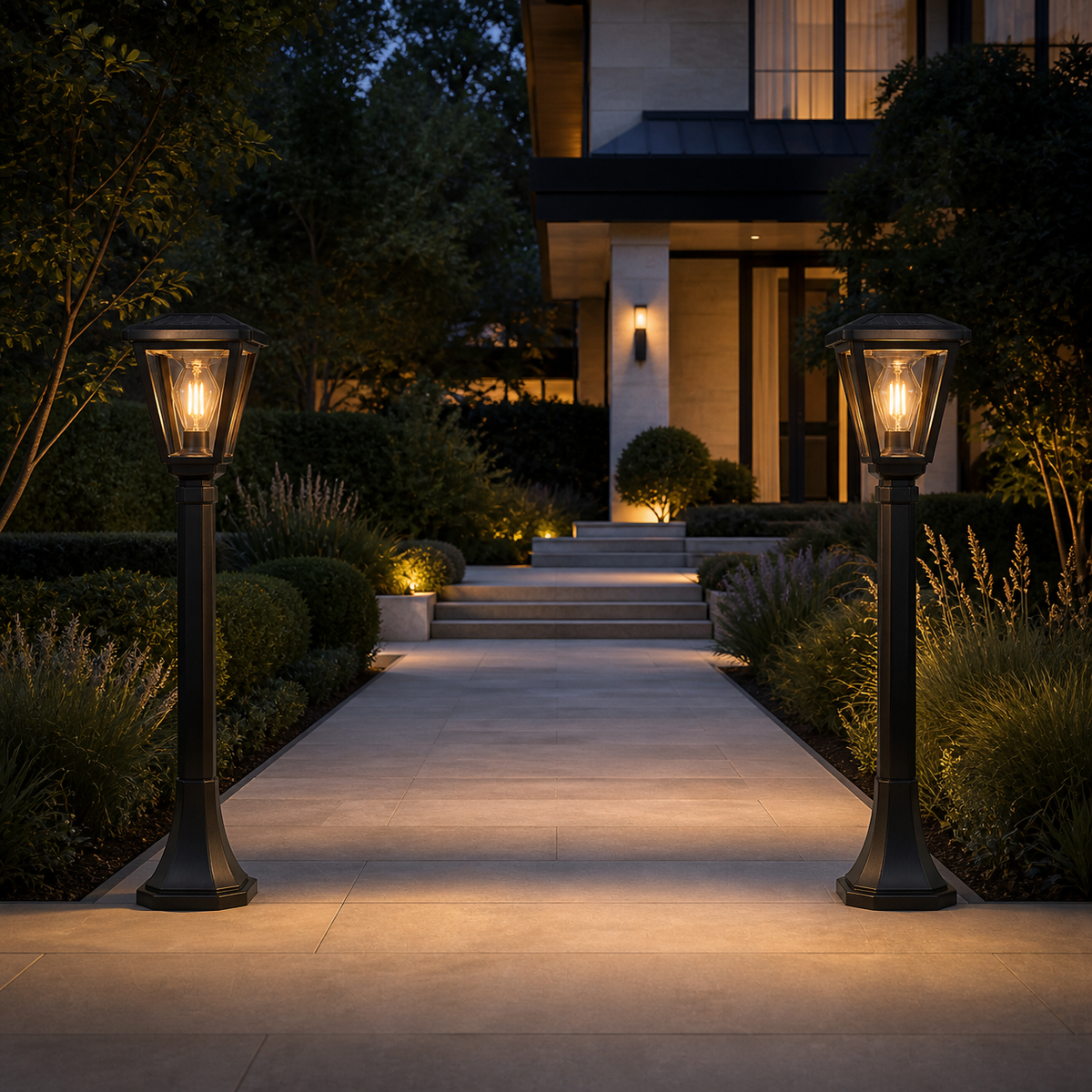 Solar Outdoor Lantern with Motion-Responsive LED