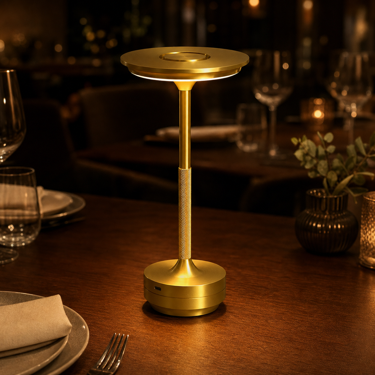 Rechargeable Touch Table Lamp with 3-Colour Dimmable LED