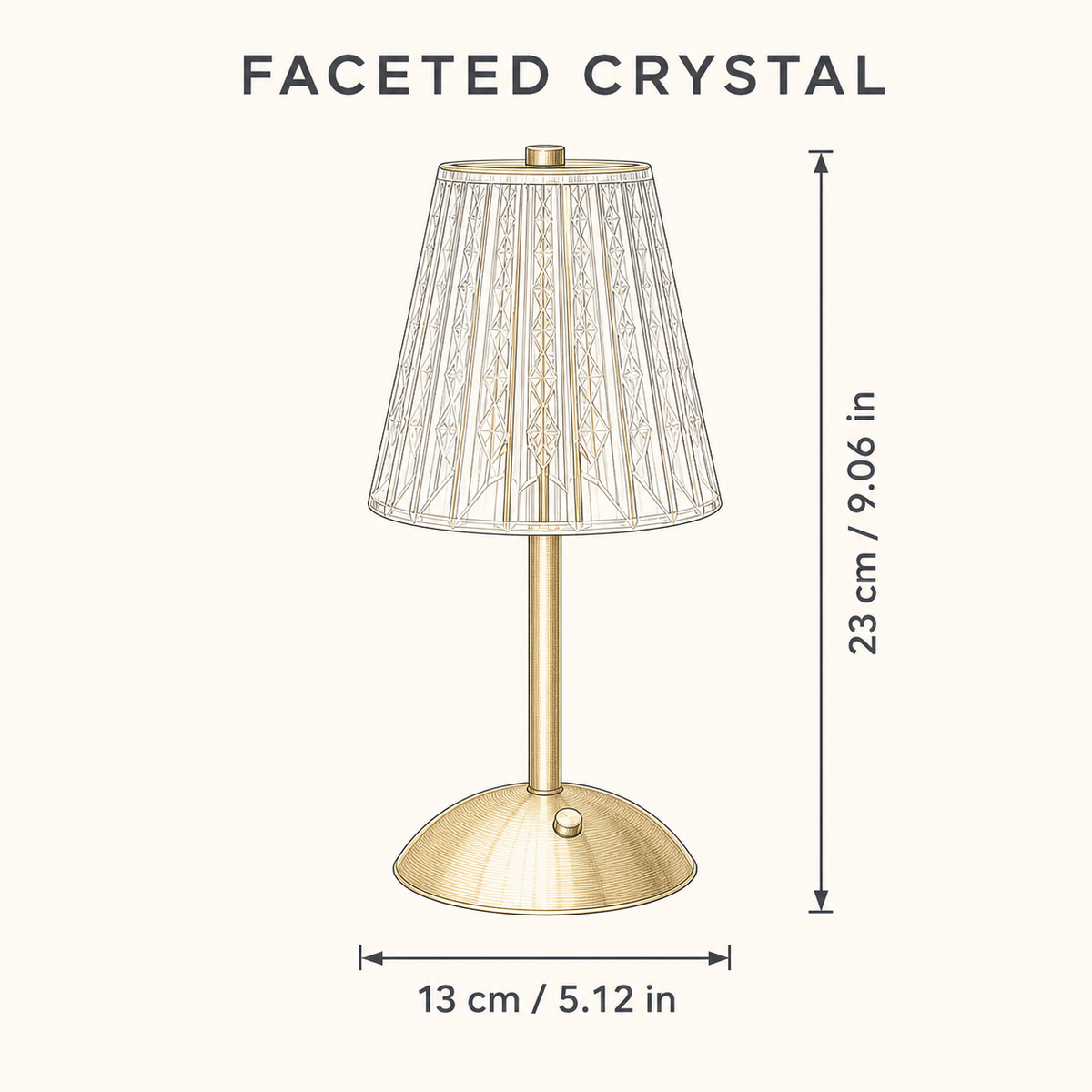 Crystal-Style Dimmable LED Table Lamp | 3-Color Ambient Light
