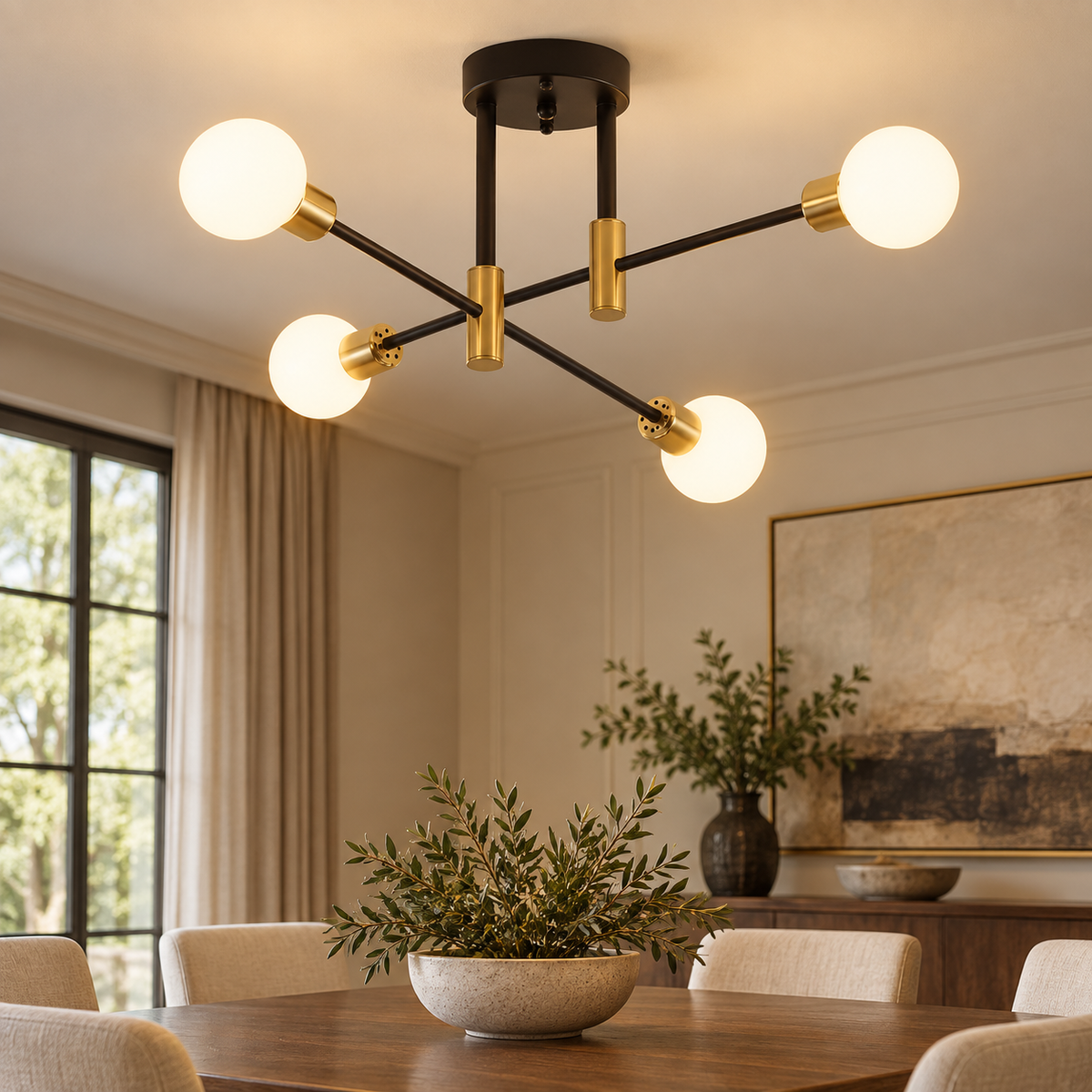 Modern Sputnik ceiling light – Adjustable 4-Light
