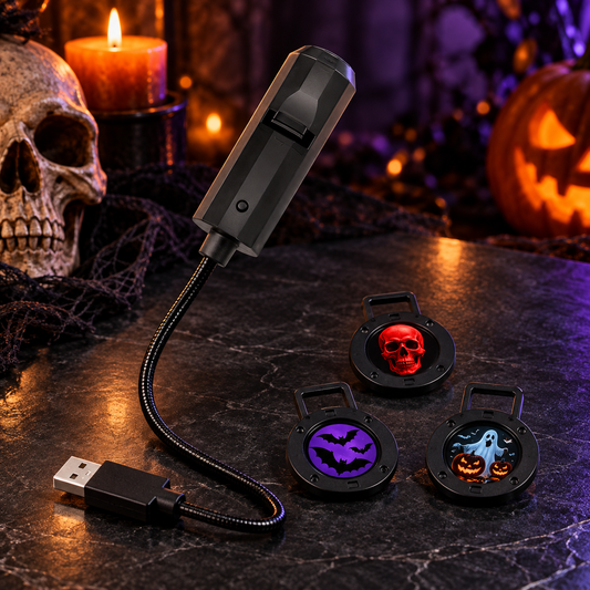 USB Halloween projection lamp with three pattern films