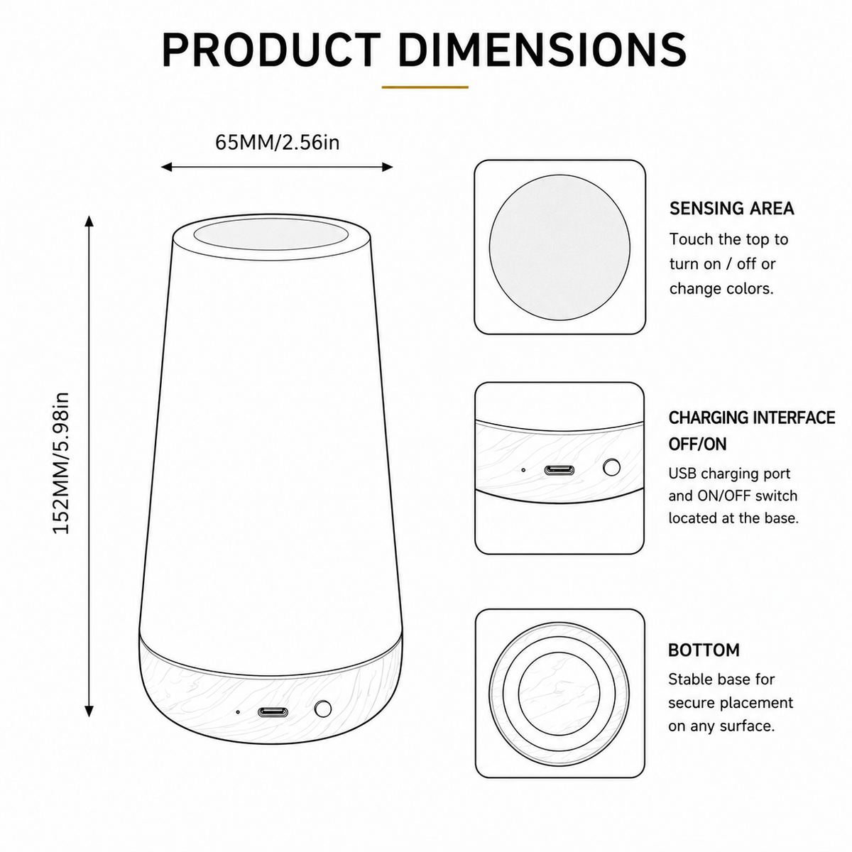 13-Colour RGB Rechargeable Touch Table Lamp