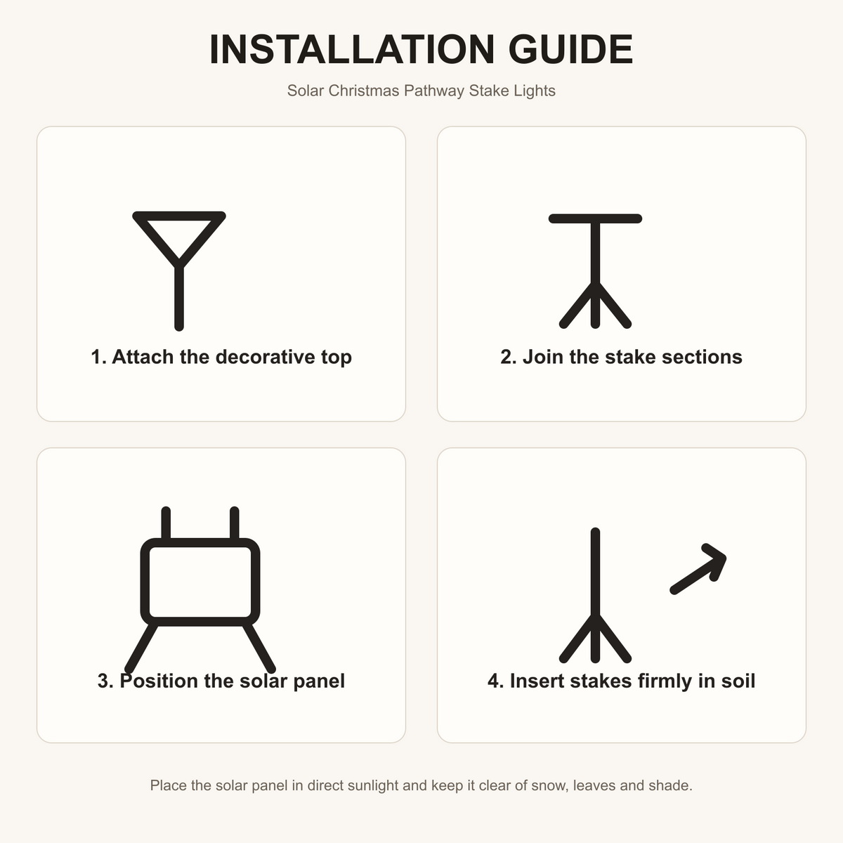 Solar Christmas pathway stake lights installation guide
