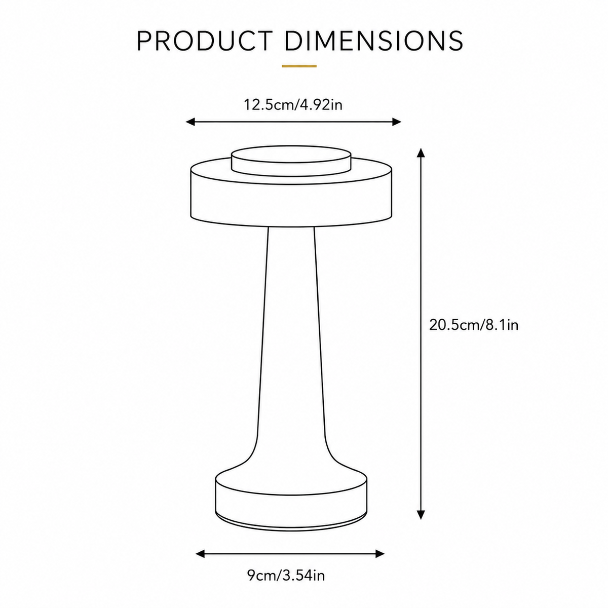 Retro Touch Table Lamp — USB-Rechargeable LED