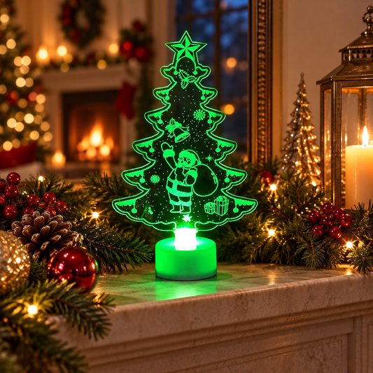 Christmas Tree LED mini night light in a festive interior