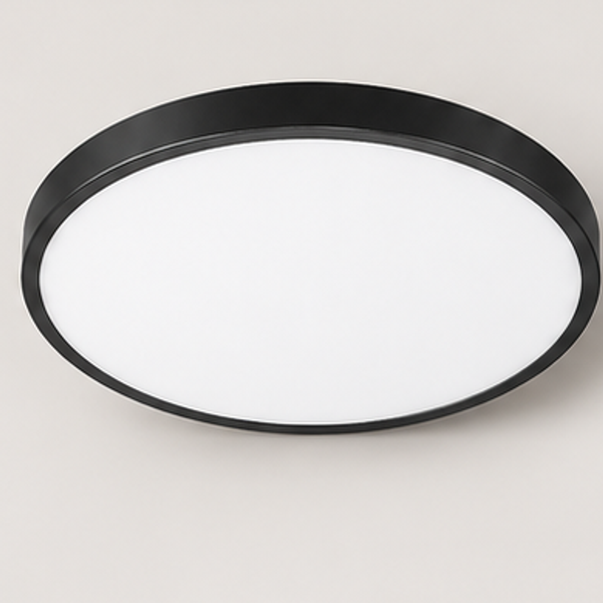 Black rim round LED panel ceiling light
