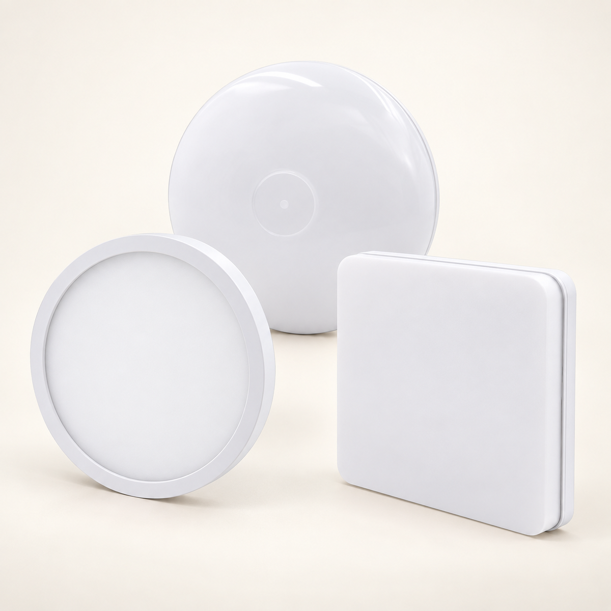 Ultra-thin LED ceiling-light styles in white