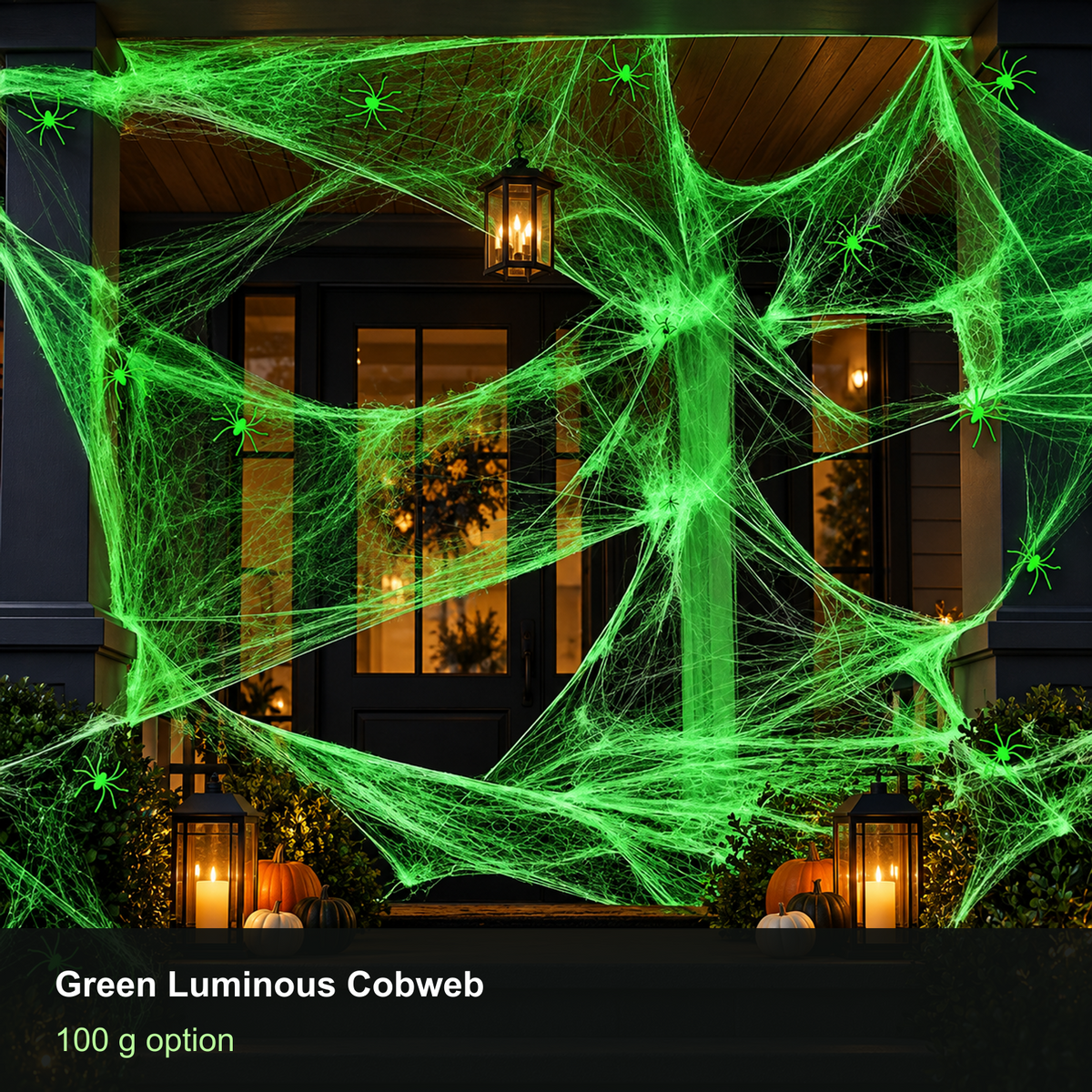 Green luminous Halloween cobweb — 100 g