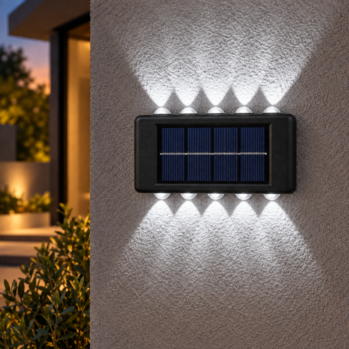 10 LED solar up-down wall light in White Light