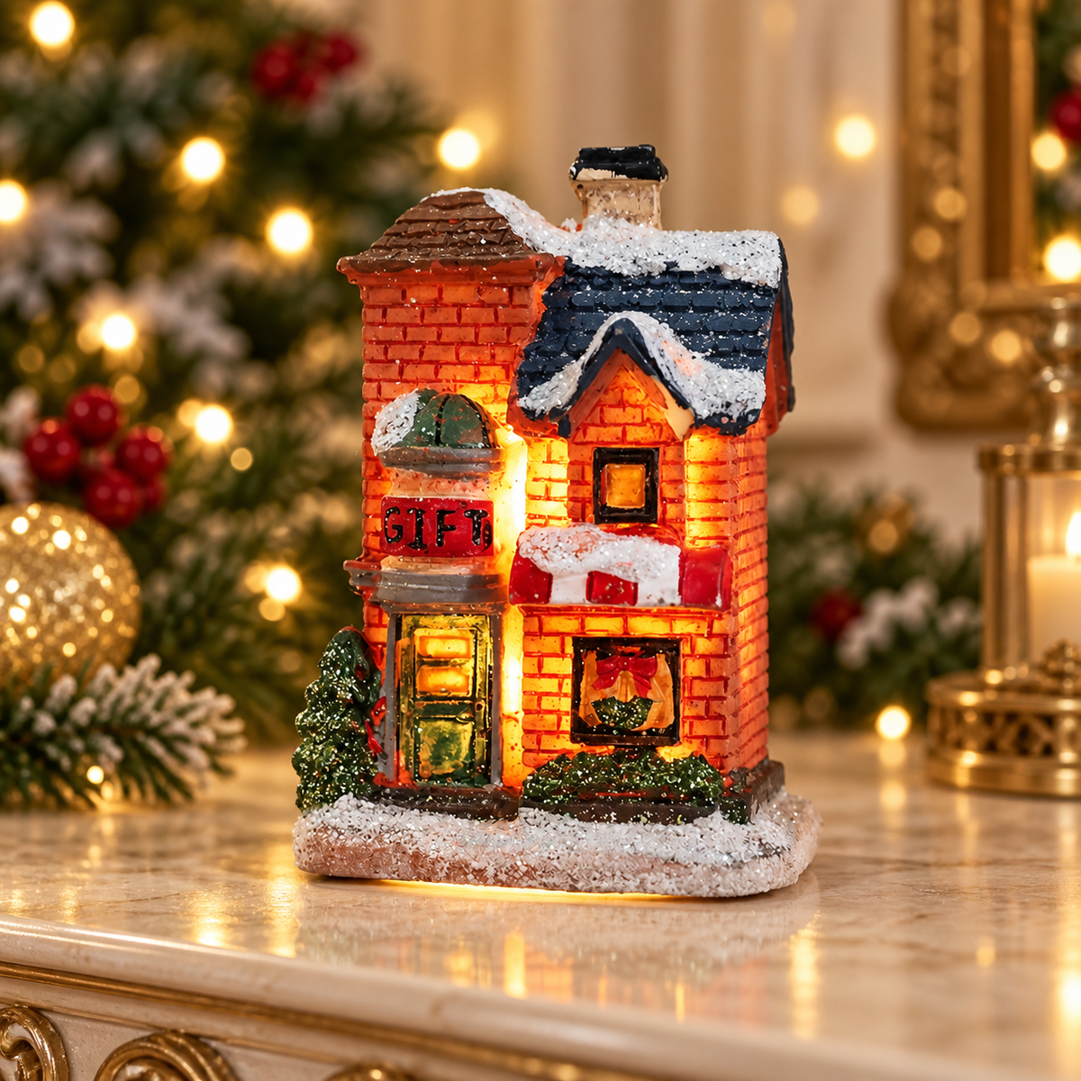 Gift Shop miniature LED Christmas house