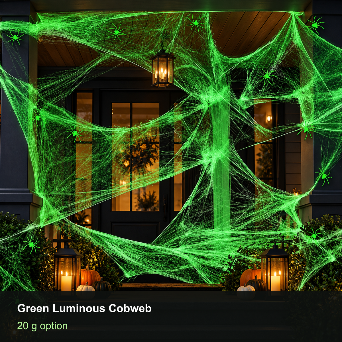 Green luminous Halloween cobweb — 20 g