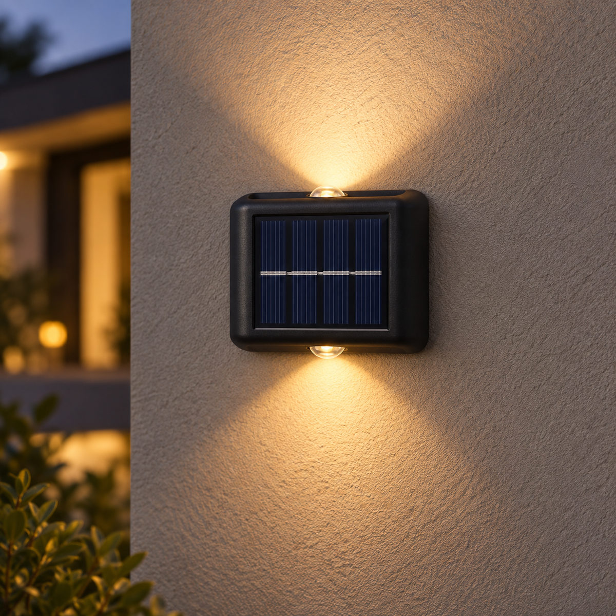 2 LED solar up-down wall light in Warm Light