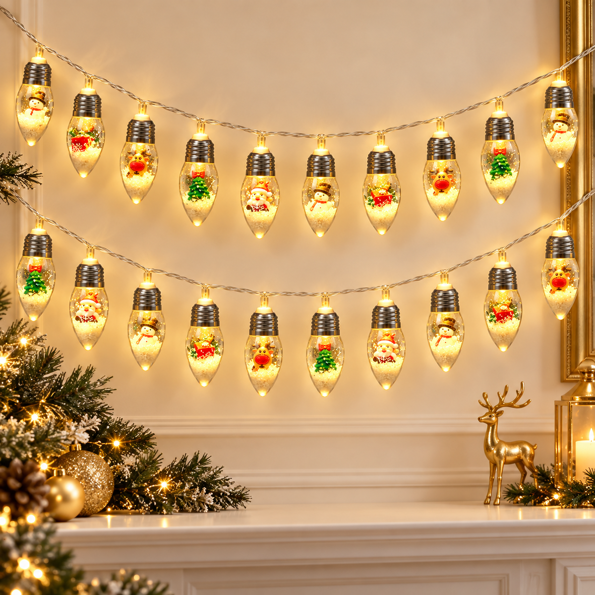 Christmas ornament globe string lights — 3 m with 20 LEDs
