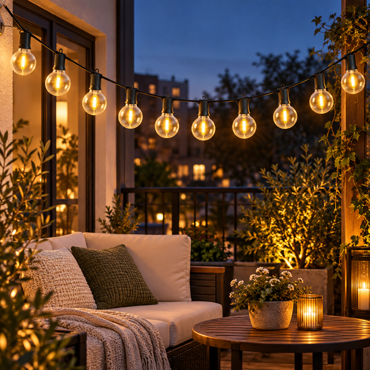 G40 globe string lights — 3 m, 10 bulbs